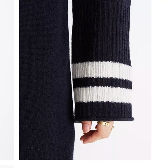 Madewell Wool Bell-Sleeve Turtleneck Sweater-Dress in Nautical Stripe - Picture 3 of 5